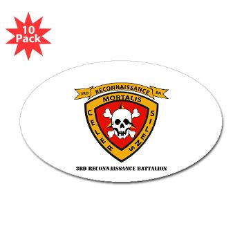 3RB - A01 - 01 - 3rd Reconnaissance Battalion with Text - Sticker (Oval 10 pk) - Click Image to Close