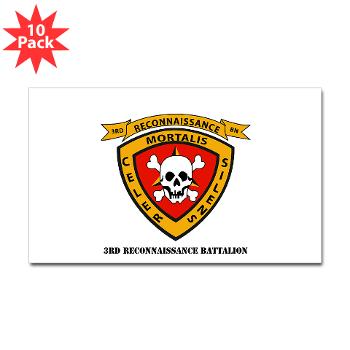 3RB - A01 - 01 - 3rd Reconnaissance Battalion with Text - Sticker (Rectangle 10 pk) - Click Image to Close