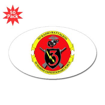 3RBN - M01 - 01 - 3rd Radio Battalion - Sticker (Oval 50 pk) - Click Image to Close