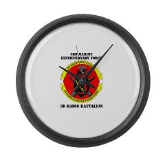 3RBN - M01 - 03 - 3rd Radio Battalion with Text - Large Wall Clock