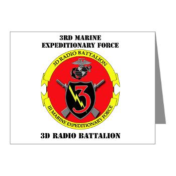 3RBN - M01 - 02 - 3rd Radio Battalion with Text - Note Cards (Pk of 20) - Click Image to Close