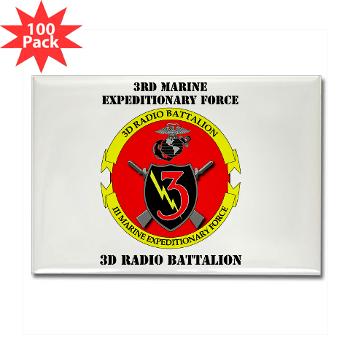 3RBN - M01 - 01 - 3rd Radio Battalion with Text - Rectangle Magnet (100 pack)
