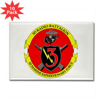 3RBN - M01 - 01 - 3rd Radio Battalion with Text - Rectangle Magnet (10 pack)