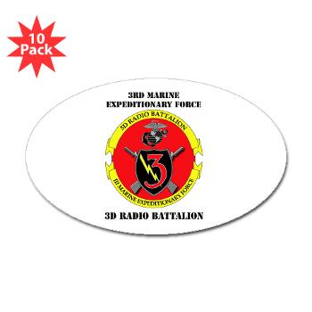 3RBN - M01 - 01 - 3rd Radio Battalion with Text - Sticker (Oval 10 pk)