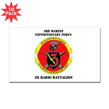 3RBN - M01 - 01 - 3rd Radio Battalion with Text - Sticker (Rectangle 10 pk)