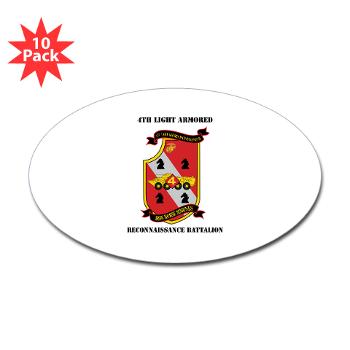 4LARB - M01 - 01 - 4th Light Armored Reconnaissance Bn with Text - Sticker (Oval 10 pk)