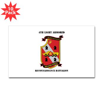 4LARB - M01 - 01 - 4th Light Armored Reconnaissance Bn with Text - Sticker (Rectangle 10 pk)