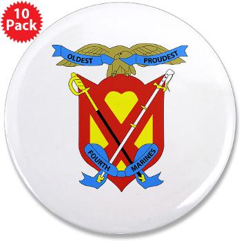 4MR - M01 - 01 - 4th Marine Regiment - 3.5" Button (10 pack)