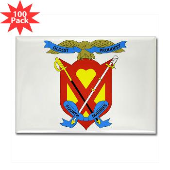 4MR - M01 - 01 - 4th Marine Regiment - Rectangle Magnet (100 pack) - Click Image to Close