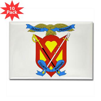 4MR - M01 - 01 - 4th Marine Regiment - Rectangle Magnet (10 pack) - Click Image to Close