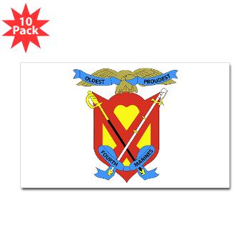 4MR - M01 - 01 - 4th Marine Regiment - Sticker (Rectangle 10 pk) - Click Image to Close