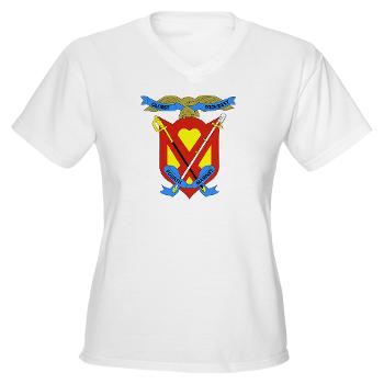 4MR - A01 - 04 - 4th Marine Regiment - Women's V-Neck T-Shirt