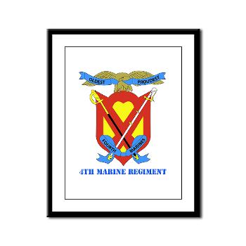 4MR - M01 - 02 - 4th Marine Regiment with Text - Framed Panel Print