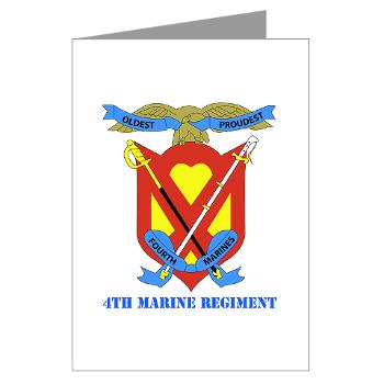 4MR - M01 - 02 - 4th Marine Regiment with Text - Greeting Cards (Pk of 10) - Click Image to Close