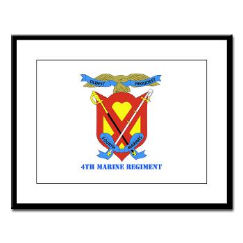 4MR - M01 - 02 - 4th Marine Regiment with Text - Large Framed Print