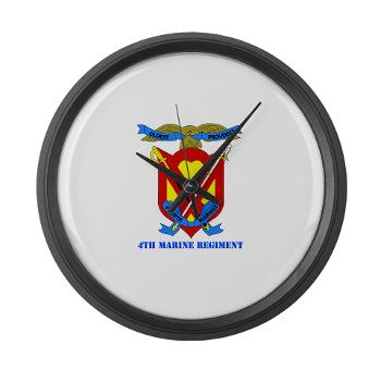 4MR - M01 - 03 - 4th Marine Regiment with Text - Large Wall Clock