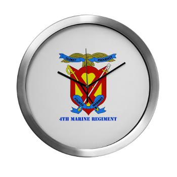 4MR - M01 - 03 - 4th Marine Regiment with Text - Modern Wall Clock