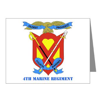 4MR - M01 - 02 - 4th Marine Regiment with Text - Note Cards (Pk of 20) - Click Image to Close