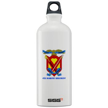 4MR - M01 - 03 - 4th Marine Regiment with Text - Sigg Water Bottle 1.0L