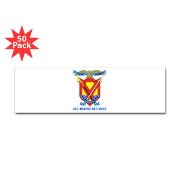 4MR - M01 - 01 - 4th Marine Regiment with Text - Sticker (Bumper 50 pk)