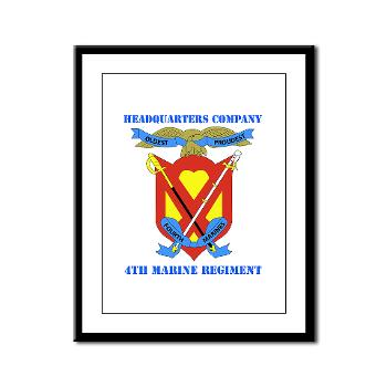4MRHC - M01 - 02 - Headquarters Company - 4th Marine Regiment with Text - Framed Panel Print - Click Image to Close