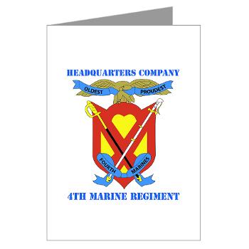 4MRHC - M01 - 02 - Headquarters Company - 4th Marine Regiment with Text - Greeting Cards (Pk of 10)