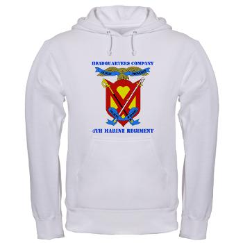 4MRHC - A01 - 03 - Headquarters Company - 4th Marine Regiment with Text - Hooded Sweatshirt - Click Image to Close