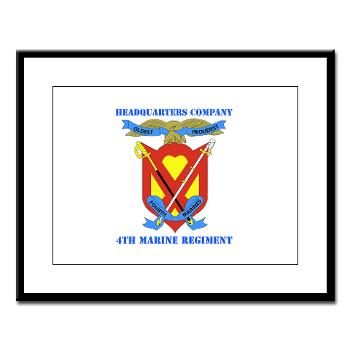 4MRHC - M01 - 02 - Headquarters Company - 4th Marine Regiment with Text - Large Framed Print - Click Image to Close