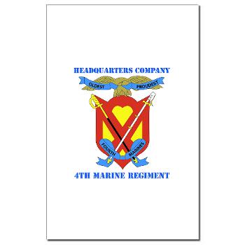 4MRHC - M01 - 02 - Headquarters Company - 4th Marine Regiment with Text - Mini Poster Print
