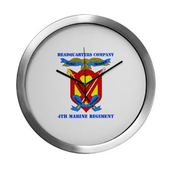 4MRHC - M01 - 03 - Headquarters Company - 4th Marine Regiment with Text - Modern Wall Clock