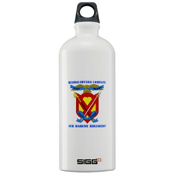 4MRHC - M01 - 03 - Headquarters Company - 4th Marine Regiment with Text - Sigg Water Bottle 1.0L - Click Image to Close