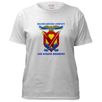 4MRHC - A01 - 04 - Headquarters Company - 4th Marine Regiment with Text - Women's T-Shirt