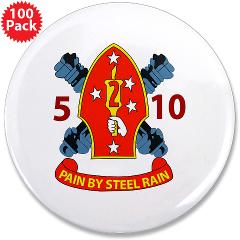 5B10M - A01 - 01 - USMC - 5th Battalion 10th Marines - 3.5" Button (100 pack)