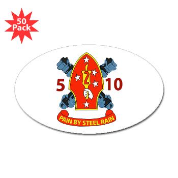5B10M - A01 - 01 - USMC - 5th Battalion 10th Marines - Sticker (Oval 50 pk) - Click Image to Close