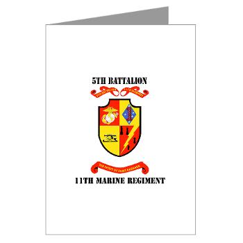 5B11M - M01 - 02 - 5th Battalion 11th Marines with Text Greeting Cards (Pk of 10)