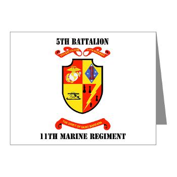 5B11M - M01 - 02 - 5th Battalion 11th Marines with Text Note Cards (Pk of 20) - Click Image to Close