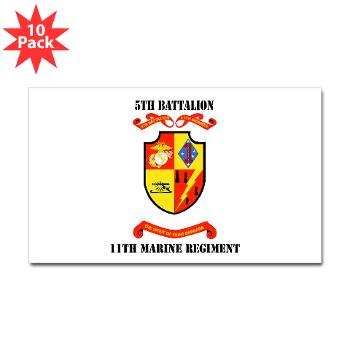 5B11M - M01 - 01 - 5th Battalion 11th Marines with Text Sticker (Rectangle 10 pk) - Click Image to Close