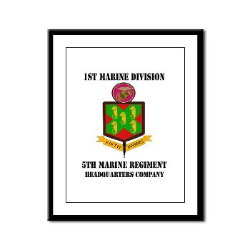 5MR - M01 - 02 - 5th Marine Regiment with Text - Framed Panel Print