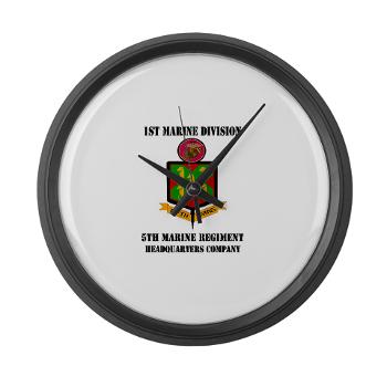 5MR - M01 - 03 - 5th Marine Regiment with Text - Large Wall Clock