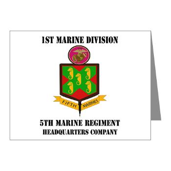 5MR - M01 - 02 - 5th Marine Regiment with Text - Note Cards (Pk of 20)