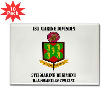 5MR - M01 - 01 - 5th Marine Regiment with Text - Rectangle Magnet (10 pack) - Click Image to Close