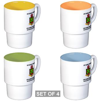 5MR - M01 - 03 - 5th Marine Regiment with Text - Stackable Mug Set (4 mugs) - Click Image to Close