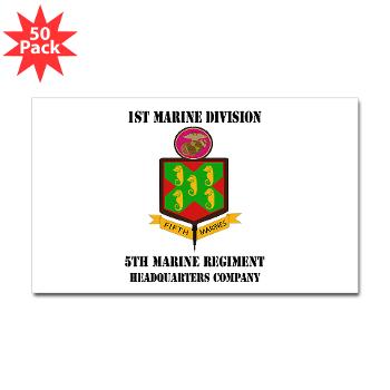 5MR - M01 - 01 - 5th Marine Regiment with Text - Sticker (Rectangle 50 pk) - Click Image to Close