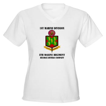 5MR - A01 - 04 - 5th Marine Regiment with Text - Women's V-Neck T-Shirt