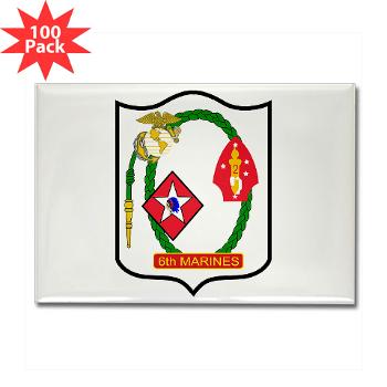 6MRHC6M - A01 - 01 - USMC - Headquarters Company 6th Marines - Rectangle Magnet (100 pack) - Click Image to Close