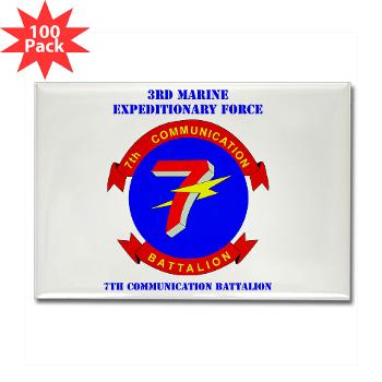 7CB - M01 - 01 - 7th Communication Battalion with Text - Rectangle Magnet (100 pack)