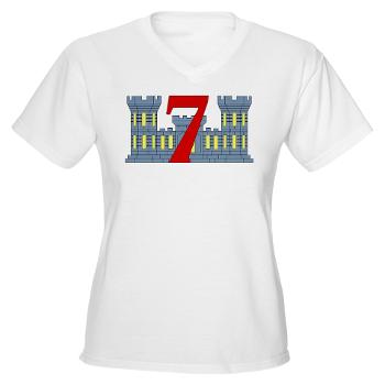 7ESB - A01 - 04 - 7th Engineer Support Battalion - Women's V-Neck T-Shirt