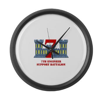 7ESB - M01 - 03 - 7th Engineer Support Battalion with Text - Large Wall Clock
