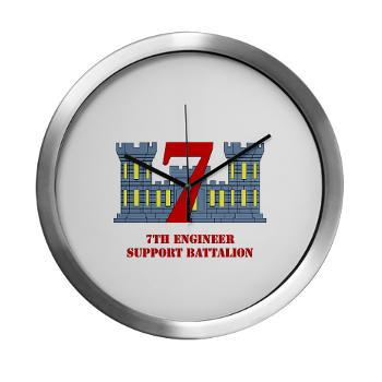 7ESB - M01 - 03 - 7th Engineer Support Battalion with Text - Modern Wall Clock