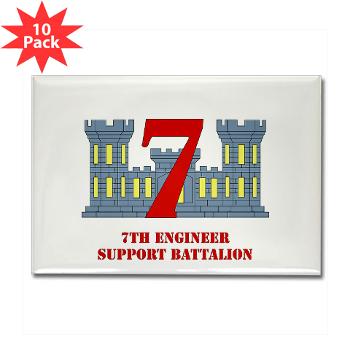 7ESB - M01 - 01 - 7th Engineer Support Battalion with Text - Rectangle Magnet (10 pack)